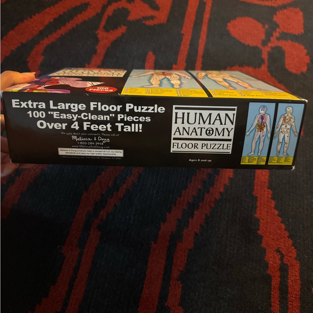 Melissa & Doug Anatomy Floor Puzzle, eeboo Dino Dominoes, mudpuppy World Puzzle - Picture 2 of 12